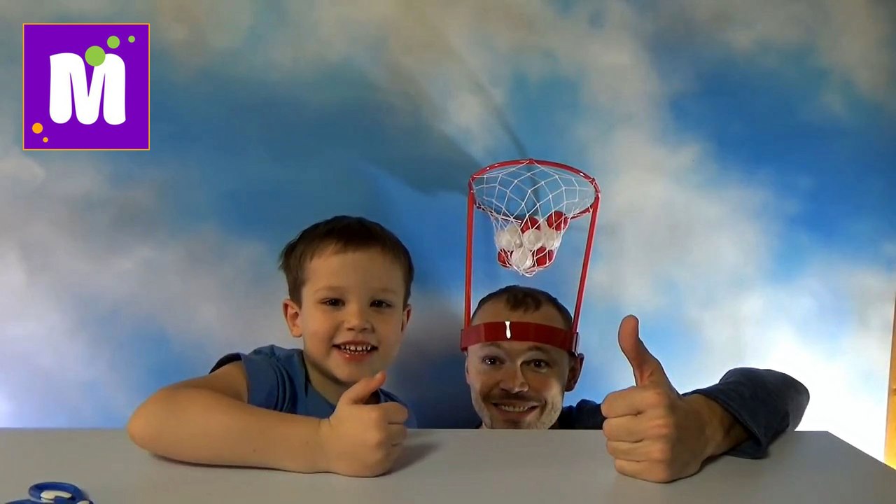 Баскетбол на голове Мистер Макс играет шариками распаковка игрушки Basket Case headband hoop game unboxing