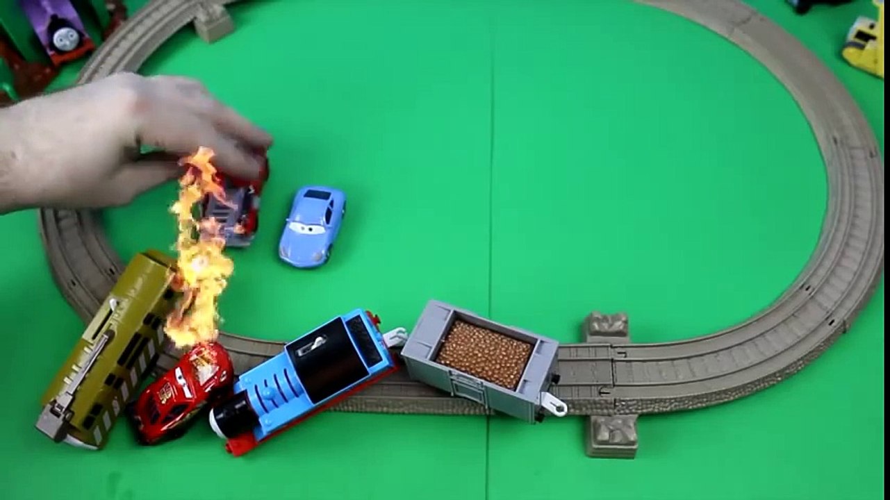 Disney Cars Rescue Squad Mater Saves Burnt Lightning McQueen Thomas the Train & Diesel 10 crash