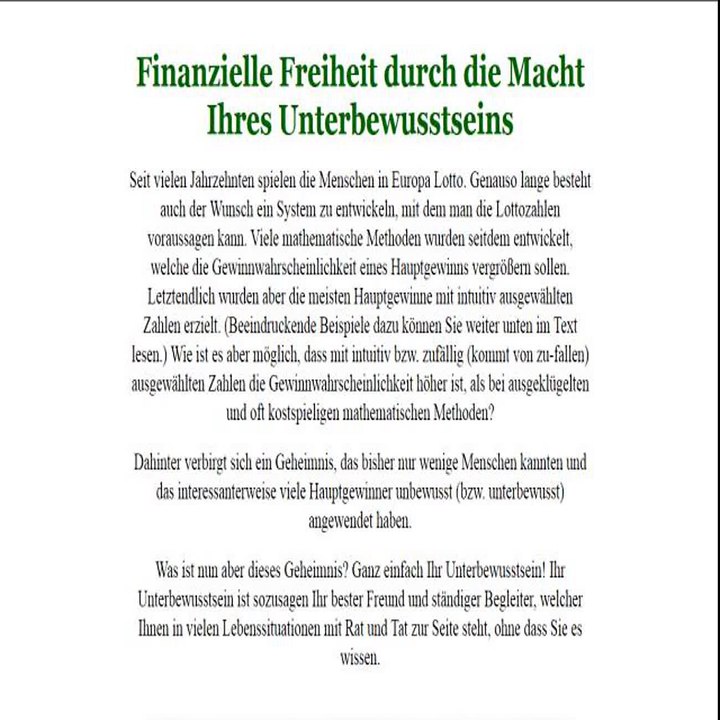 Finanzielle Freiheit Durch Die Macht Ihres Unterbewusstseins ...