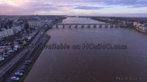 Ville de Saumur vue par drone en hiver