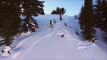 Drone captures breathtaking mountain snowboarding footage