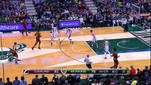 LeBron James hits half court shot with ease vs Milwaukee (03.22.2015)