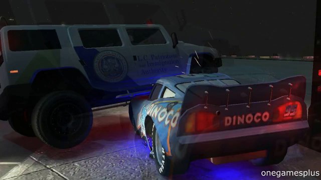Night Race Airport Stunts Dinoco McQueen cars disney pixar car by onegamesplus