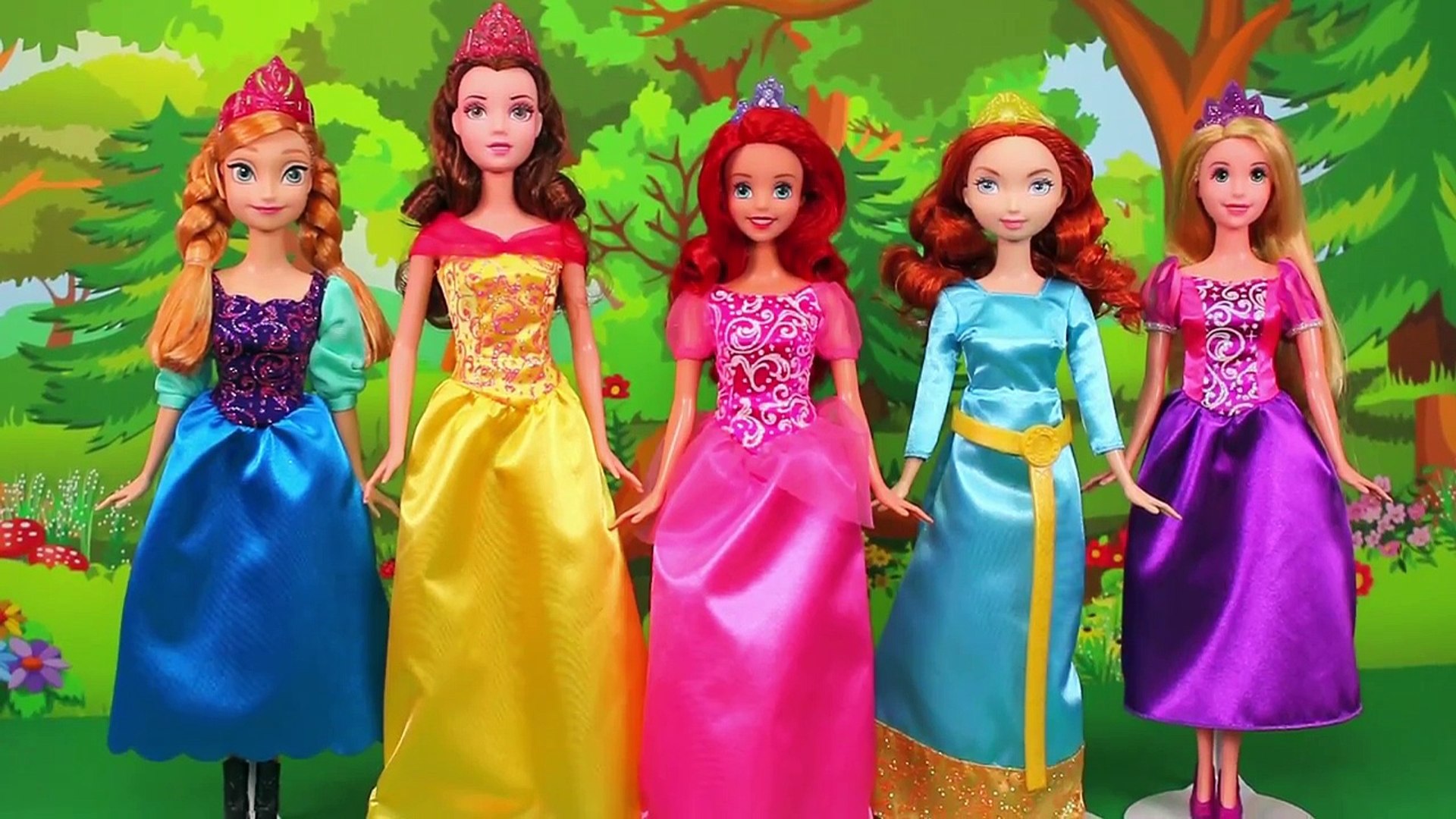 ⁣Disney Princesses Inside out Makeovers Frozen Anna, Belle, Ariel & Rapunzel. DisneyToysFan.
