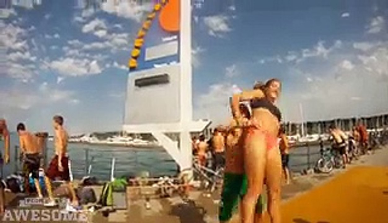 Trampoline Diving Into the Lake _ PEOPLE ARE AWESOME