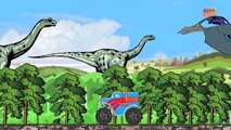 Monster Truck | Monster Truck In Dinosaur Land | Dinosaur World | Car Chase