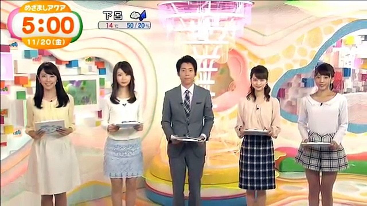 【放送事故】牧野結美アナの黒いパンツが透ける＆黒すぎる岡副麻希アナの超ミニスカ！