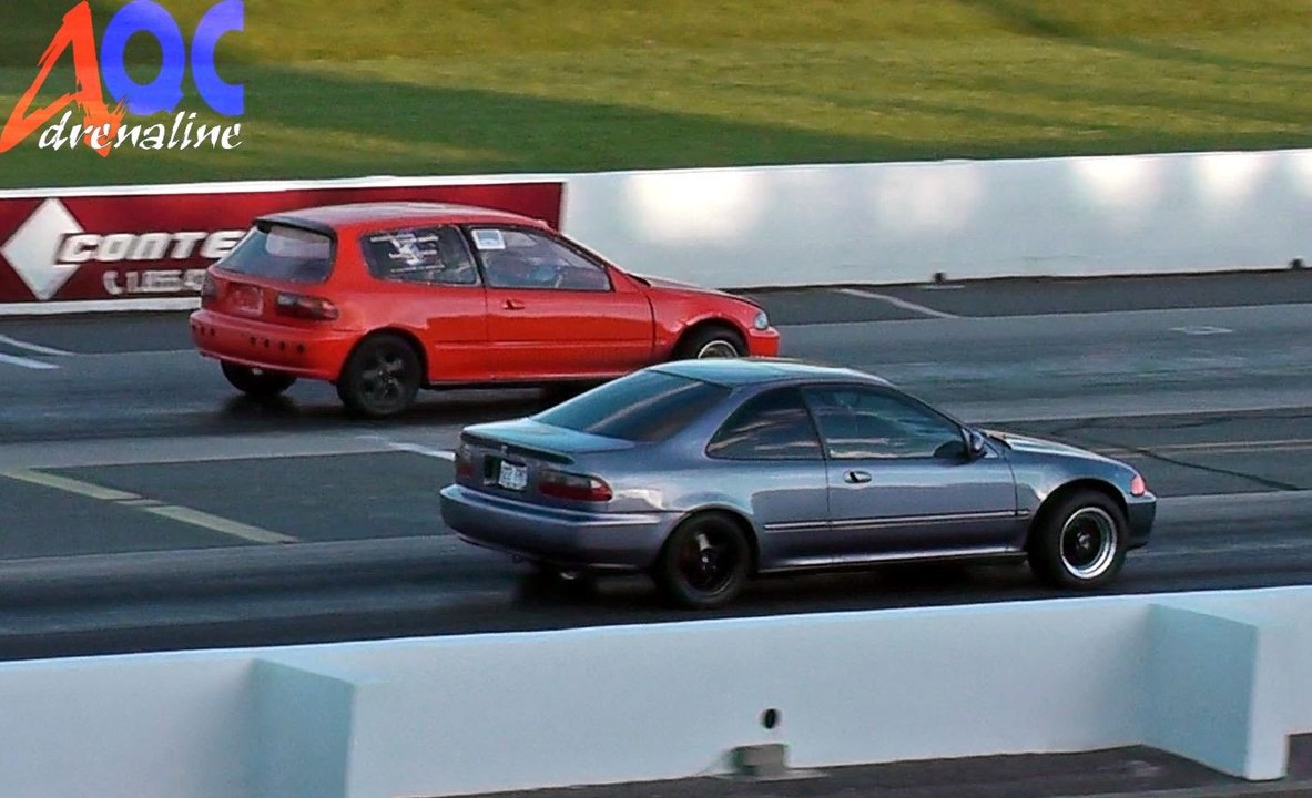 ★ LS vtec Civic Orange Turbo VS Civic Turbo SANAIR DRAG ★
