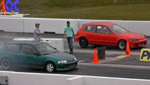★ LS vtec Civic Orange VS SIR Civic Turbo 21 psi SANAIR DRAG ★