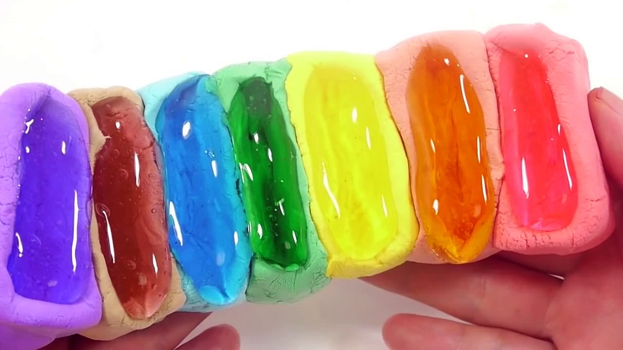 How to make Rainbow Colors Clay Slime and Glow in the dark Slime DIY 천사 점토 무지�