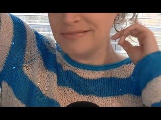 ASMR Gum Chewing And Hair Play With Audible Breathing