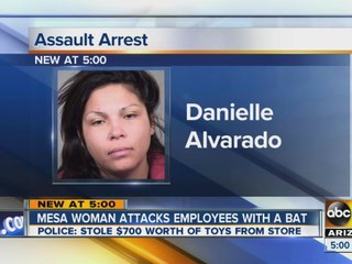 Mesa woman attacks employees with bat