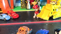 Paw Patrol Rubble and Marshall with Pixar Cars and New Diggin Rigs Unboxing in Radiator Springs