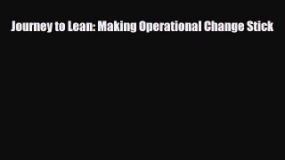 [PDF] Journey to Lean: Making Operational Change Stick Download Online