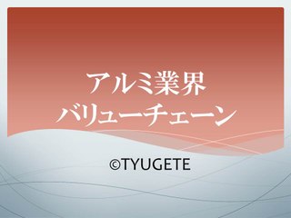 アルミ業界のバリューチェーン