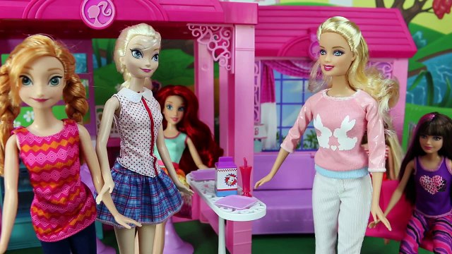 Barbie Slumber Party Sleepover Frozen Anna Elsa Rapunzel Belle Ariel Mermaid Shopkins DisneyToysFan