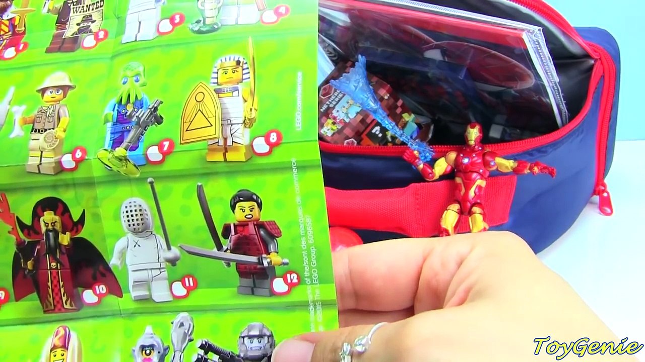 Spiderman Lunch Box Surprises with Shopkins, Minecraft, and Baymax