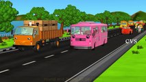 The Wheels on the Bus go round and round ( Vehicles ) -3D Animation Nursery Rhymes for Chi