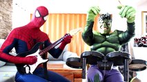 Spiderman vs Joker vs Hulk in Real Life! Spiderman & Hulk in Music Battle with Joker Superhero M... [HD, 720p]