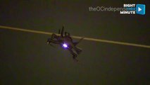 Drone Gets Stuck on Electrical Lines Right Above Train Station