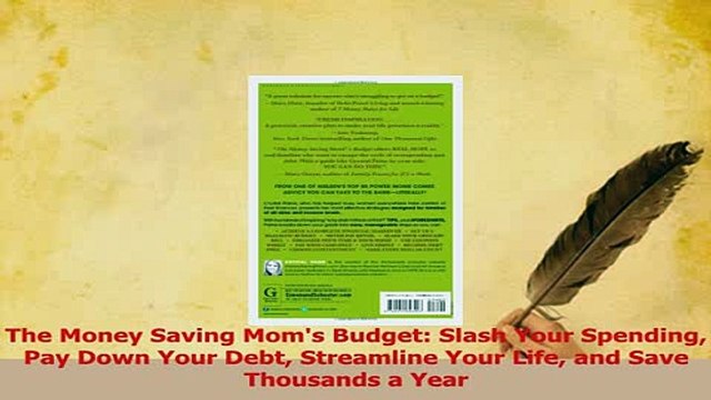 PDF The Money Saving Moms Budget Slash Your Spending Pay Down Your Debt Streamline Your Life Download Full Ebook