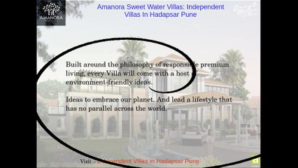 Amanora Sweet Water Villas: Property For Sale in Hadapsar Pune