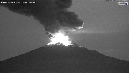 Volcán Popocatépetl aumenta su actividad en México