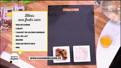 Recette : blinis aux fruits secs