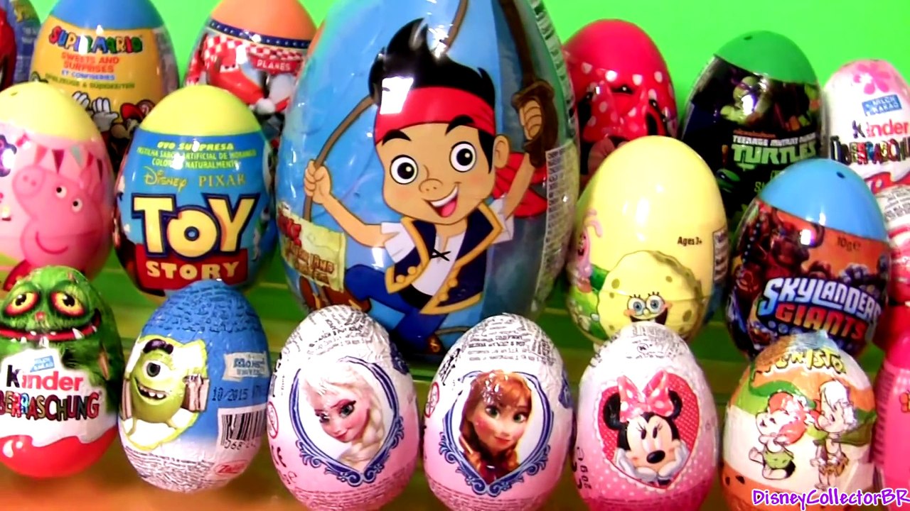 Giant Surprise Kinder egg Play-Doh Flintstones FROZEN Disney Peppa AngryBirds Giant Jake Funtoys