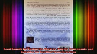 Read  Seed Sounds for Tuning the Chakras Vowels Consonants and Syllables for Spiritual  Full EBook