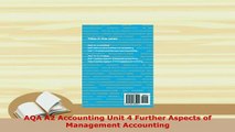 Download  AQA A2 Accounting Unit 4 Further Aspects of Management Accounting PDF Book Free