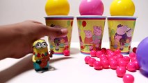 Peppa Pig Candy Gumballs Cups Surprises Minions Candy Cat