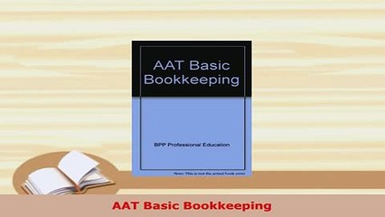 PDF  AAT Basic Bookkeeping PDF Book Free