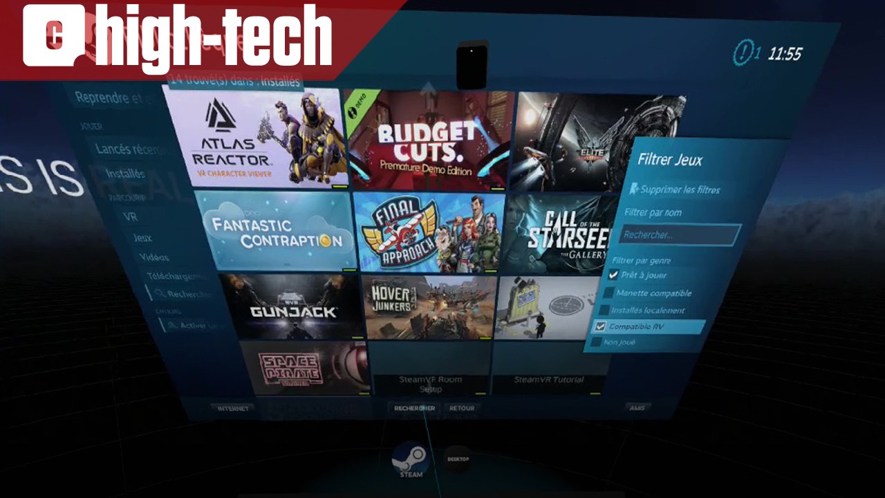 HTC Vive - L'interface Steam VR