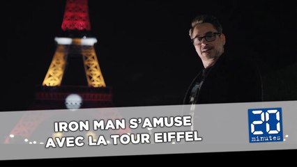 Iron Man fait ce qu’il veut de la tour Eiffel