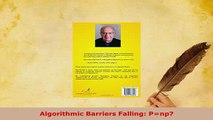 PDF  Algorithmic Barriers Falling Pnp Free Books