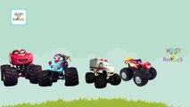 Monster Trucks Cartoon For Children | Finger Family Nursery Rhymes | Trucks Cartoon Toys f