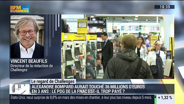Le regard de Challenges: Alexandre Bompard, PDG de la Fnac, est-il trop payé ? - 19/04