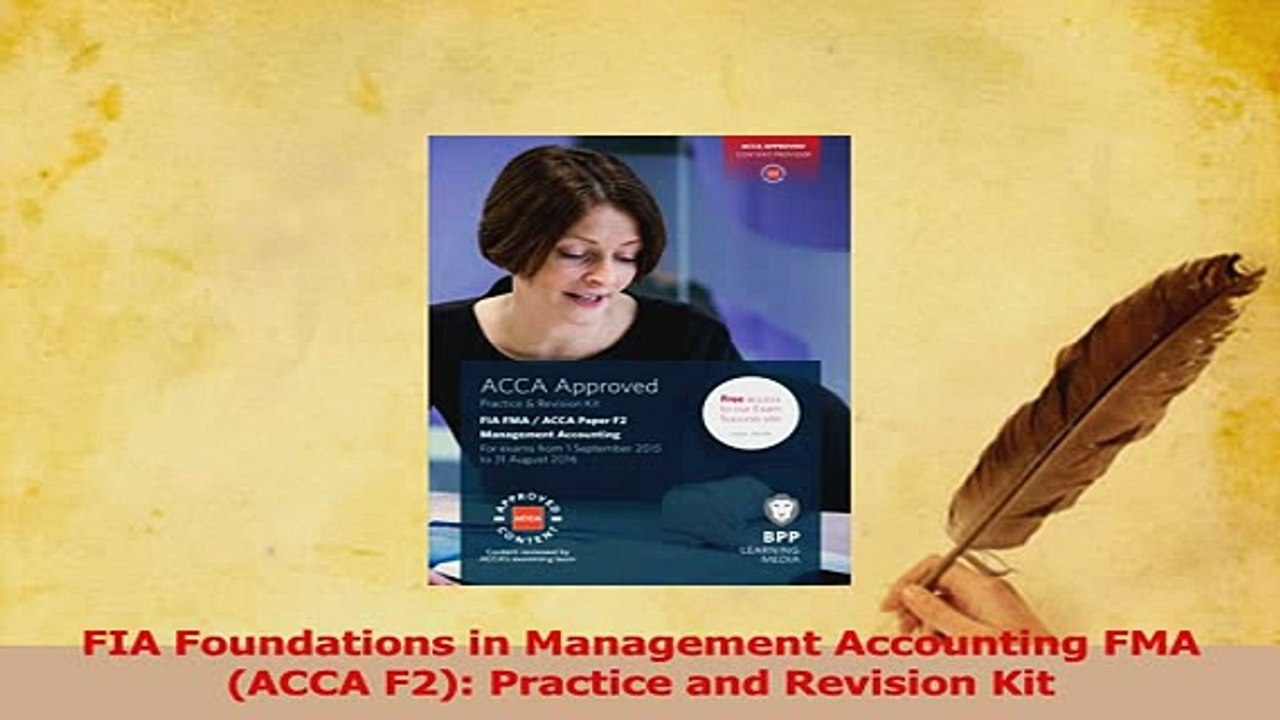 PDF  FIA Foundations in Management Accounting FMA ACCA F2 Practice and Revision Kit Download Online