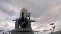 Navy CIWS Gun System Locks Onto Incoming Aircraft