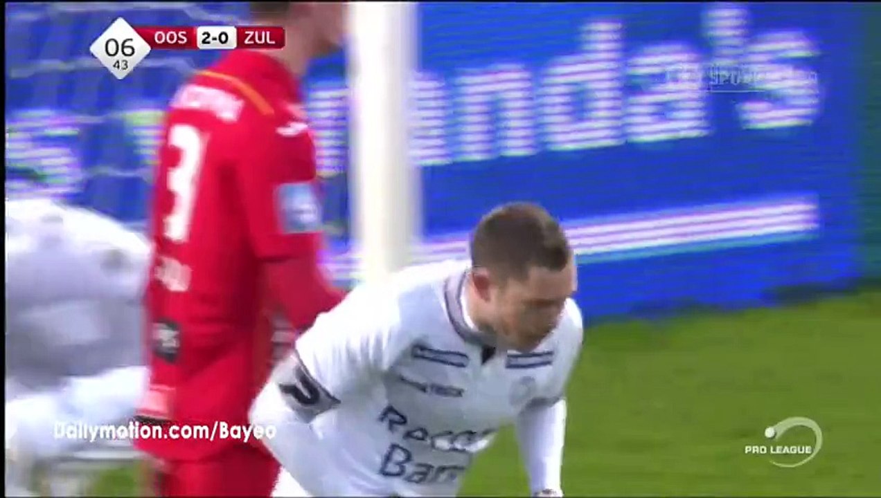 Henrik Dalsgaard Goal HD - Oostende 2-1 Waregem - 19-04-2016 (1)