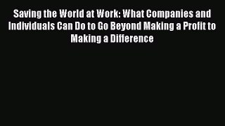 [Read book] Saving the World at Work: What Companies and Individuals Can Do to Go Beyond Making