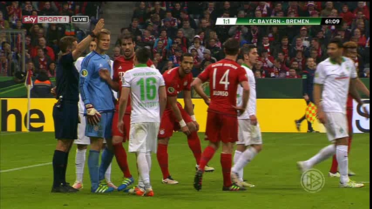 David Alaba Goal Annulled HD - Bayern Munich 1-0 Werder Bremen - 19-04-2016