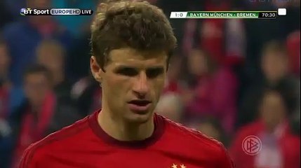 Muller Goal (2-0) Bayern Munich vs Werder Bremen 2016/04/19