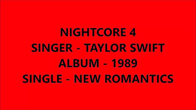 New Romantics - Taylor Swift - Nightcore