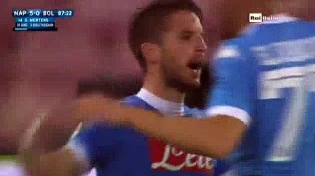 Dries Mertens 3 rd Goal Napoli 5 - 0 Bologna Serie A 19-4-2016