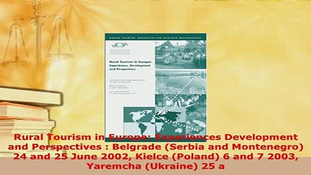 PDF Rural Tourism in Europe Experiences Development and Perspectives Belgrade Serbia and Download Online