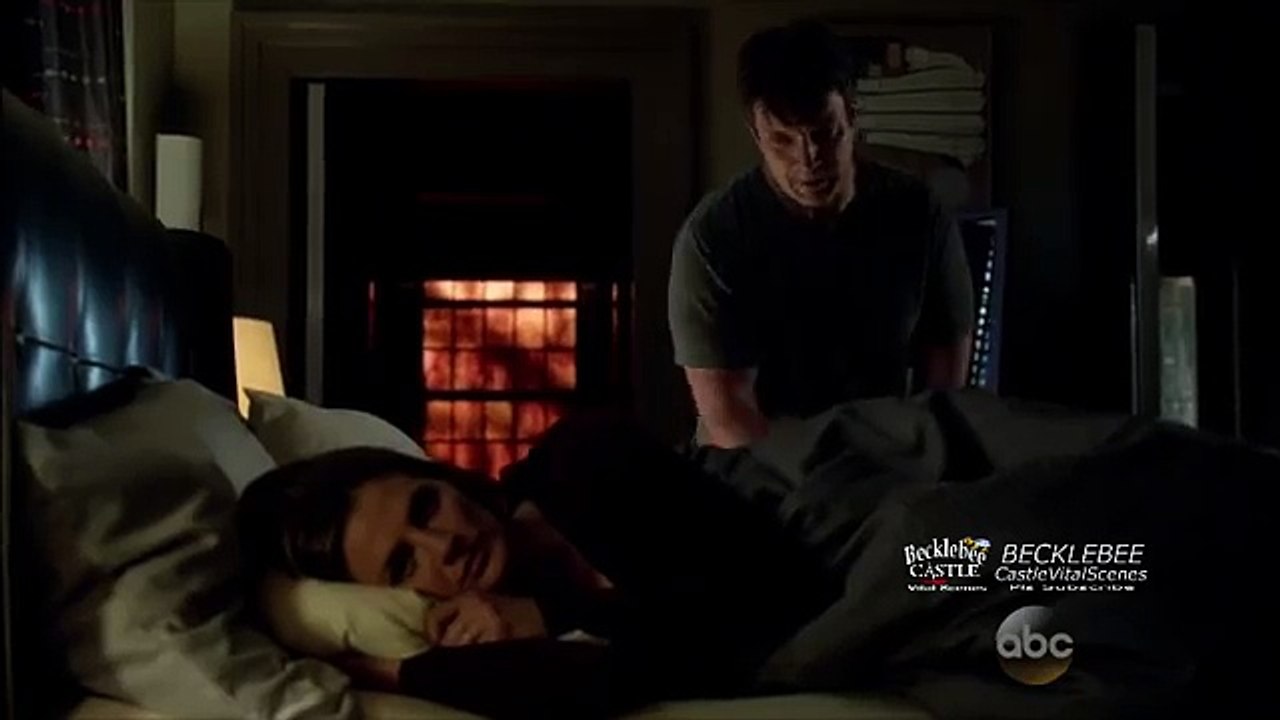 Castle 7x15 End Scene Reckoning Castle and Beckett Talk Cuddle and Kiss in Bed Always