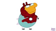 Peppa Pig se Disfraza Daddy Pig de IronMan y George de The Thing en Español Personajes