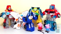 Transformers Rescue Bots Chase the Police Bot from Playskool  Optimus Prime Bumblebee and